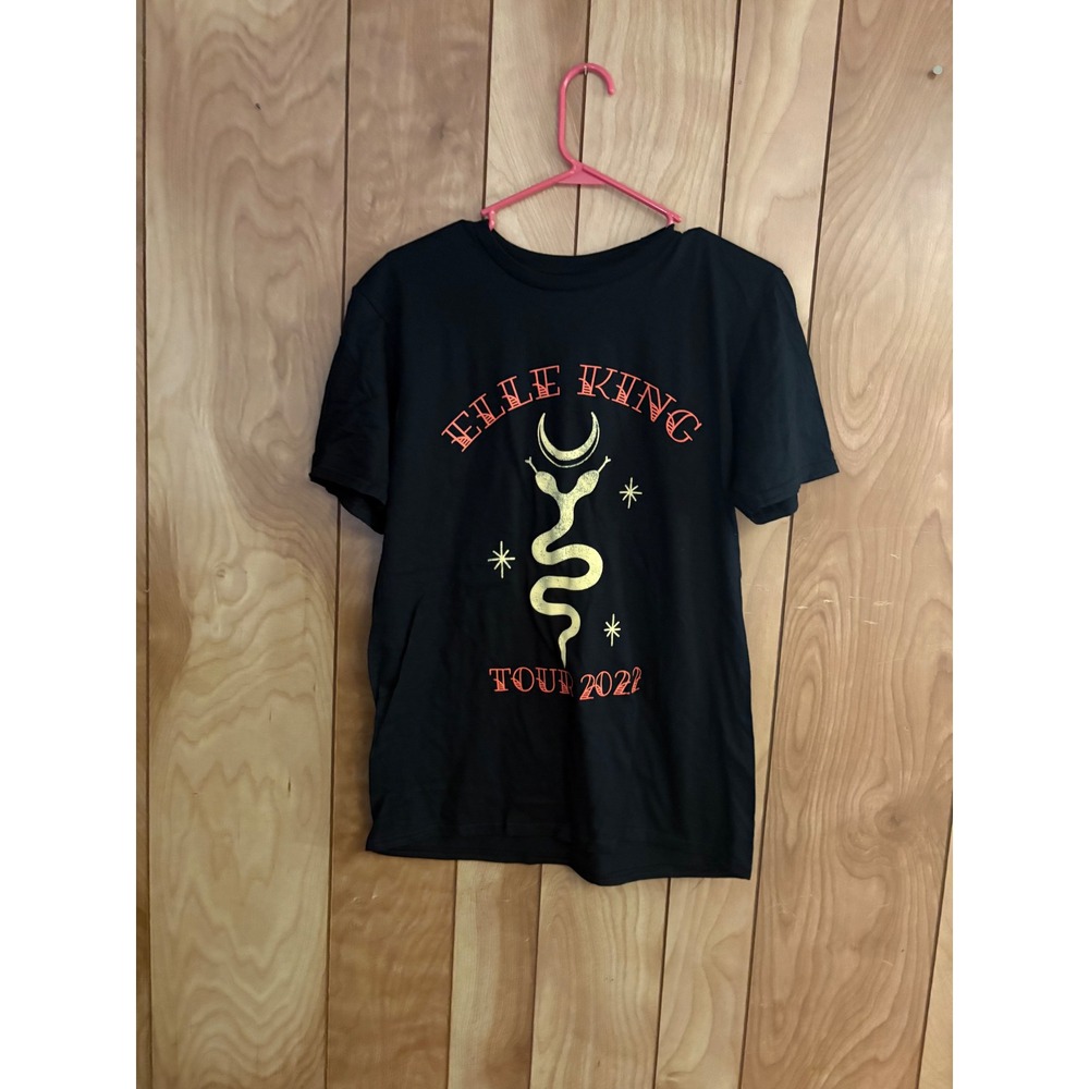 Elle King Tour 2022 Concert Graphic T-Shirt Black Gold Snake Moon Mens Medium